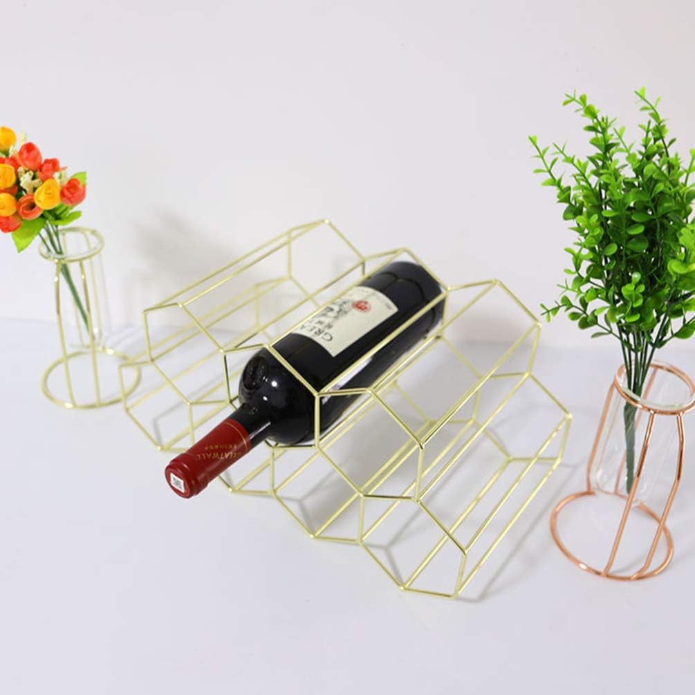 VIXPET 7 Bottle Countertop Wine Rack - Gold