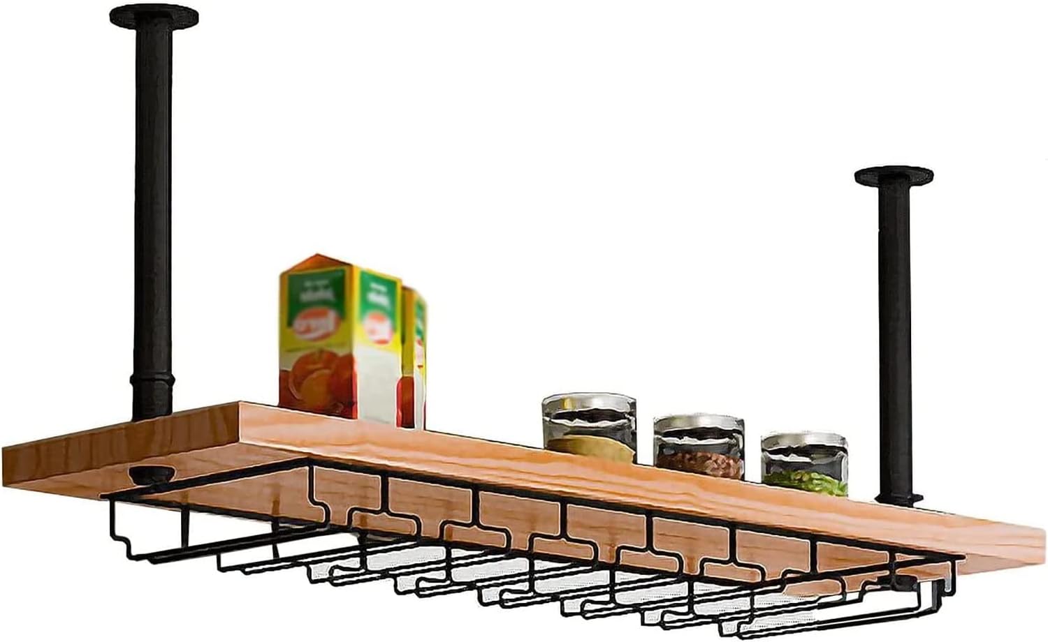 ALDEPO Wine Rack Single Layer Ceiling Mount Storage