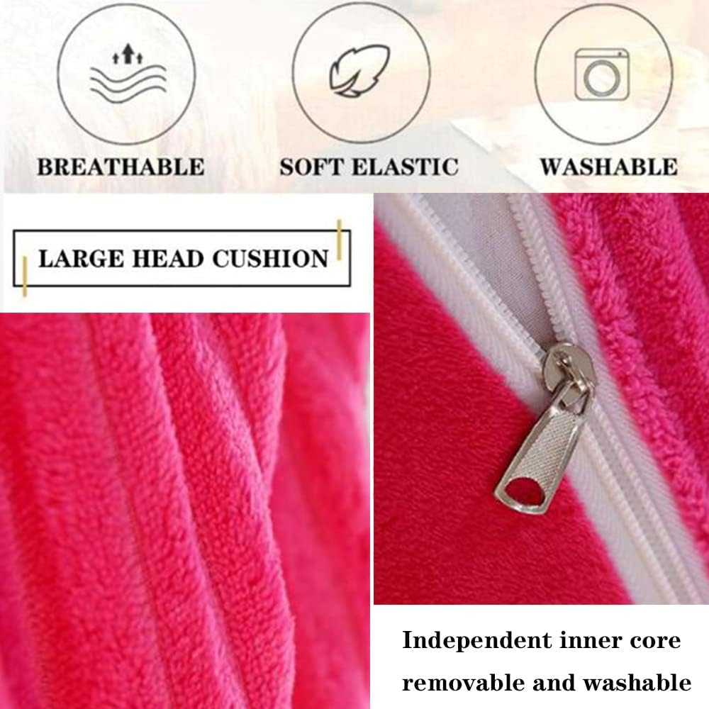 ZZYK Large Wedge Pillow Fleece Reading Pillow Pink 47 Inch