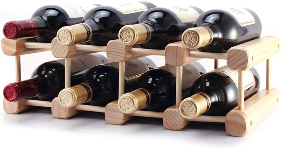 REMIGHTELY Solid Wood Wine Rack - 8 Bottles DIY Assembly