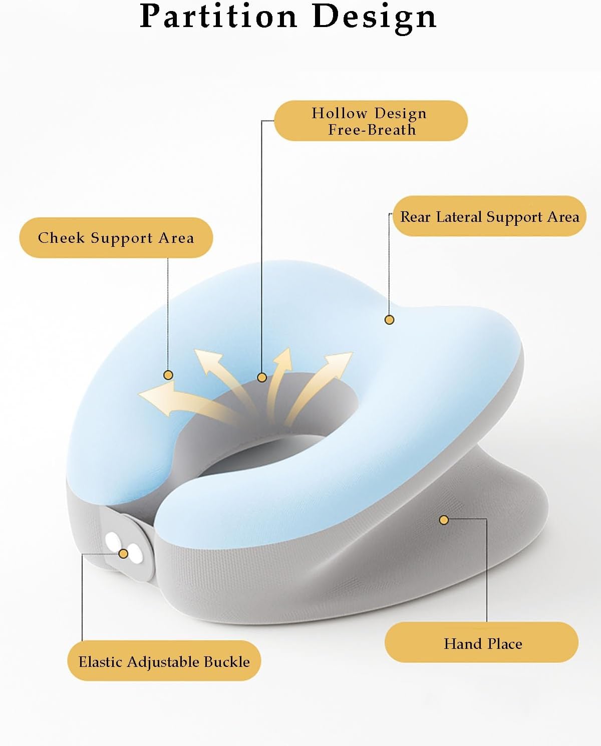 WAHHWF Face Down Pillow with Memory Foam and Removable Cover
