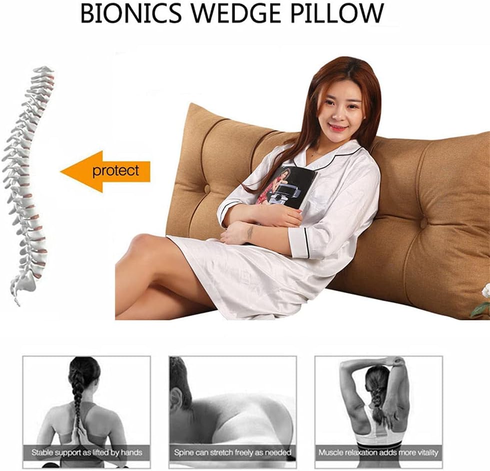 ZZYK Long Back Support Pillow with Removable Cover 1