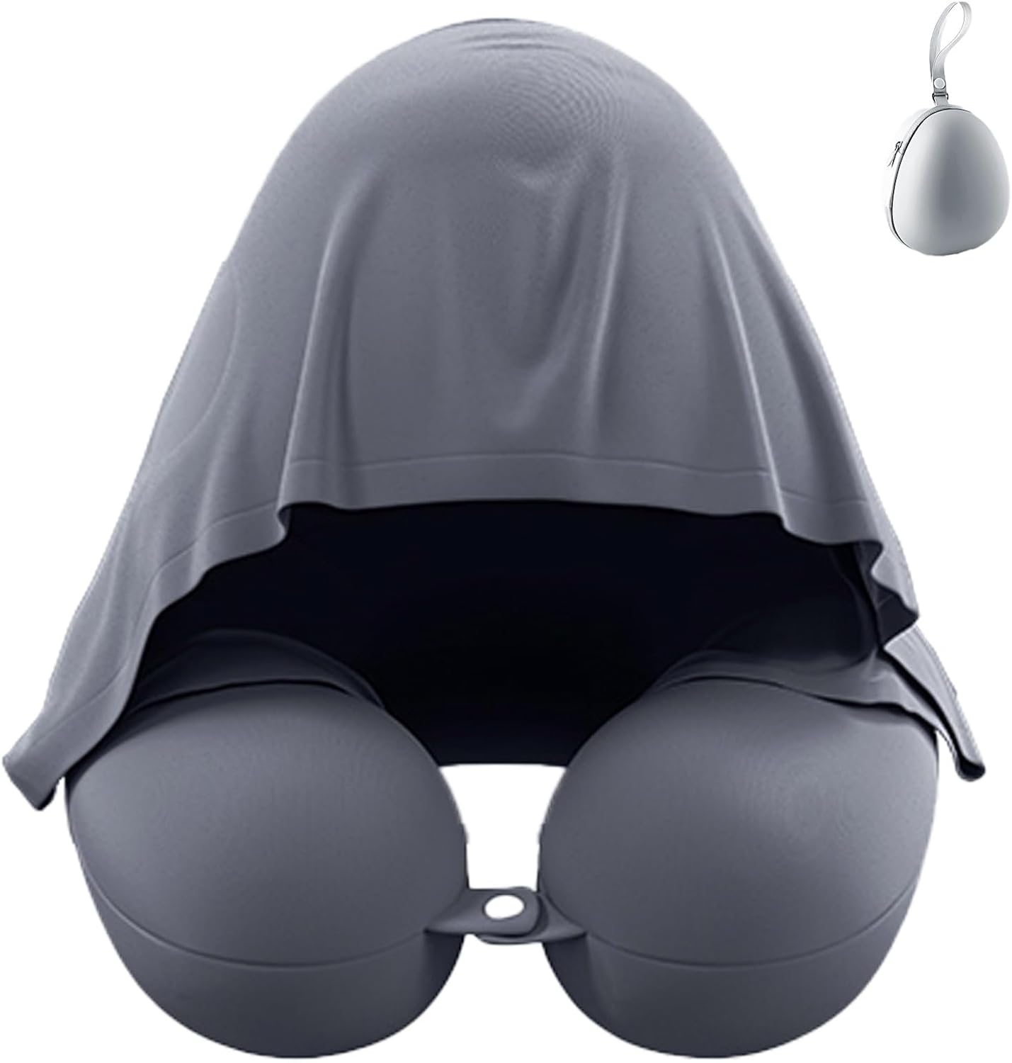 Neck Pillow with Hood Nylon Travel Support Pillow Pink