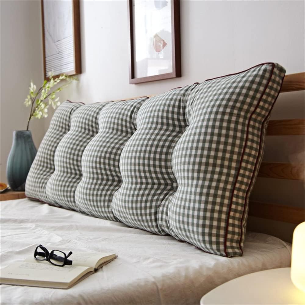 ZZYK Long Rectangular Wedge Pillow with Plaid Fleece