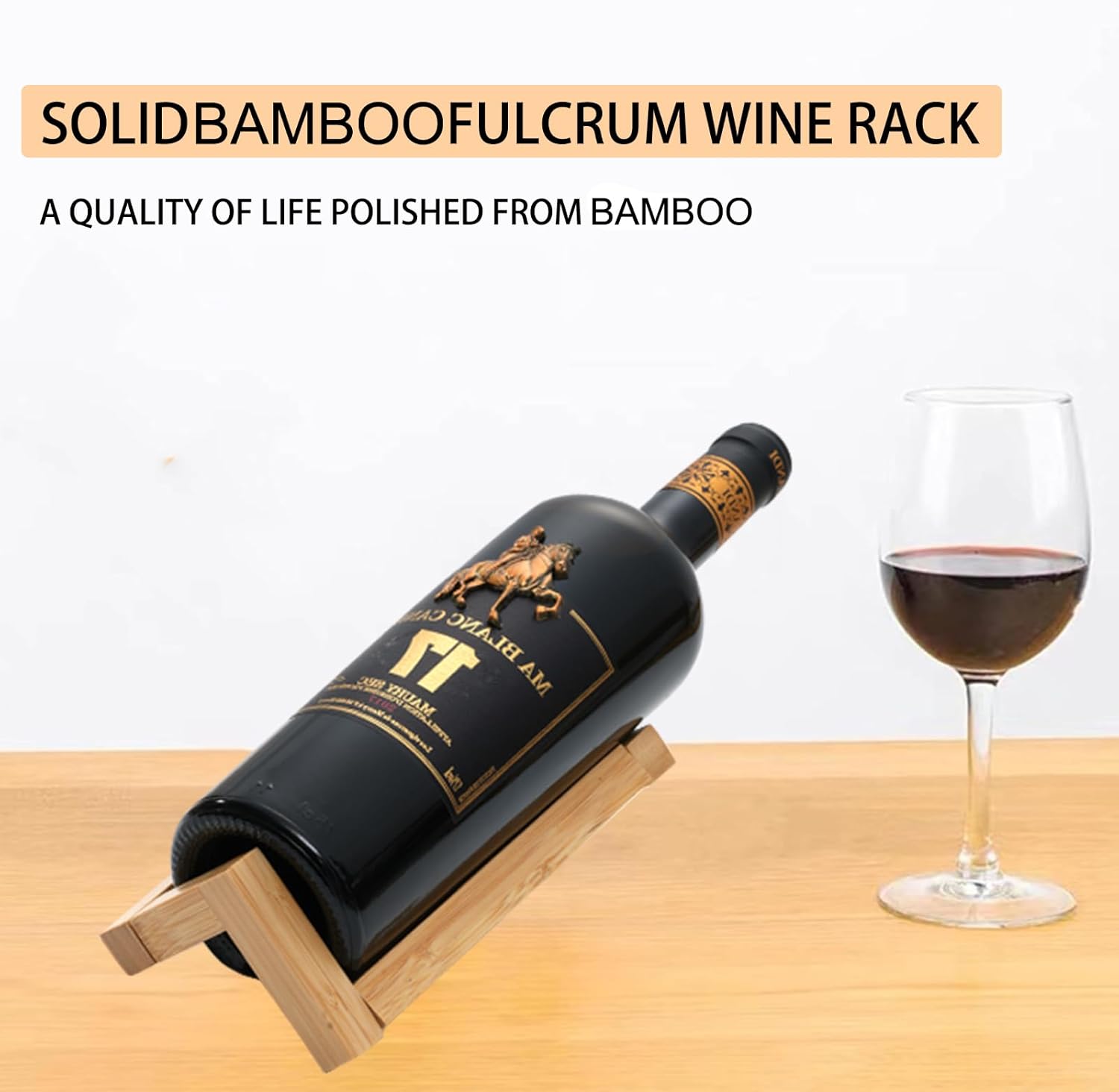 Personalized Bamboo Wine Bottle Holder Stand 1