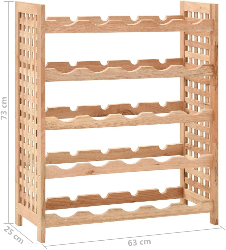 vidaXL 5-Tier Walnut Wine Rack - 25 Bottle Holder