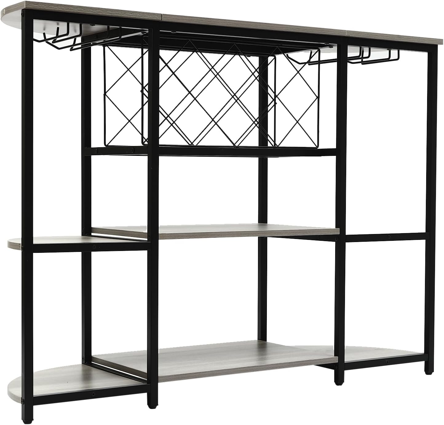 DYRABREST 3 Tier Wine Rack Table with Glass Holder