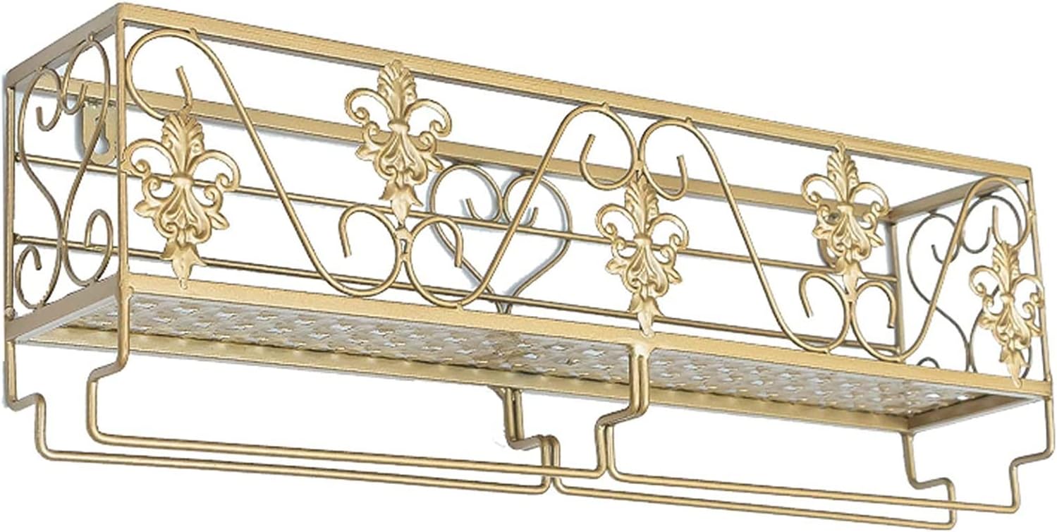 ALDEPO Wall Mounted Rustic Wine Rack with 2 Glass Holders