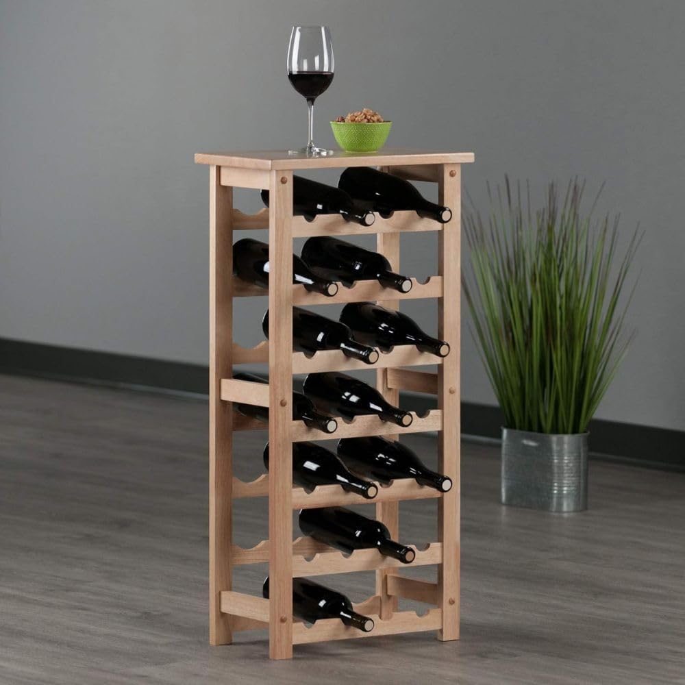 Oakestry Napa Wine Rack - Freestanding Wooden Bottle Holder