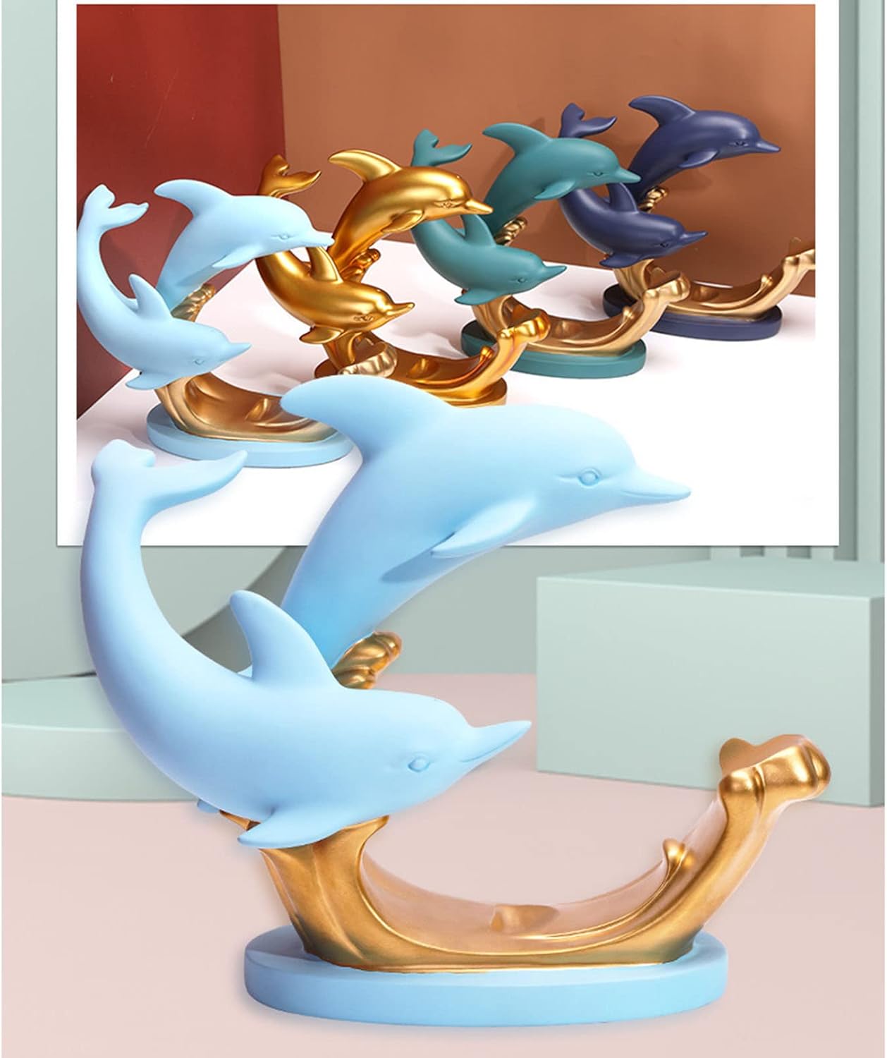 JUSHZ Tabletop Wine Rack Resin Holder Blue