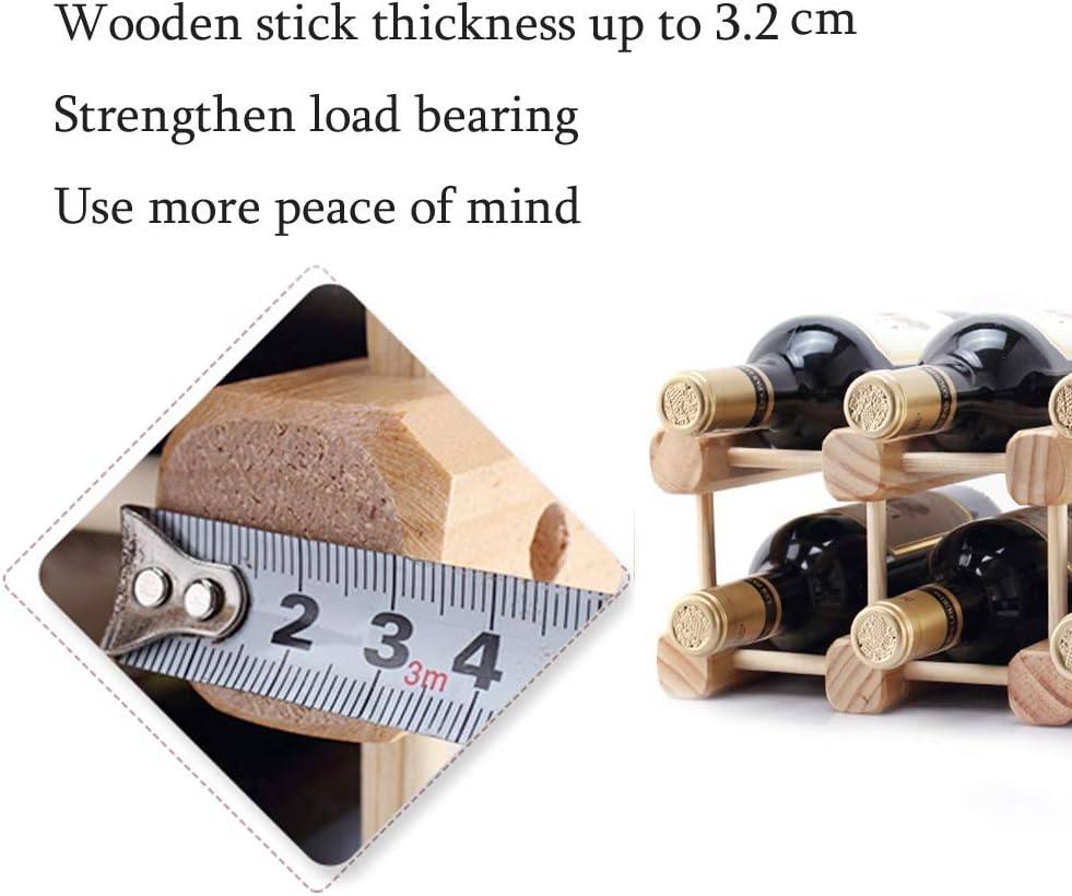REMIGHTELY Solid Wood Wine Rack - 8 Bottles DIY Assembly