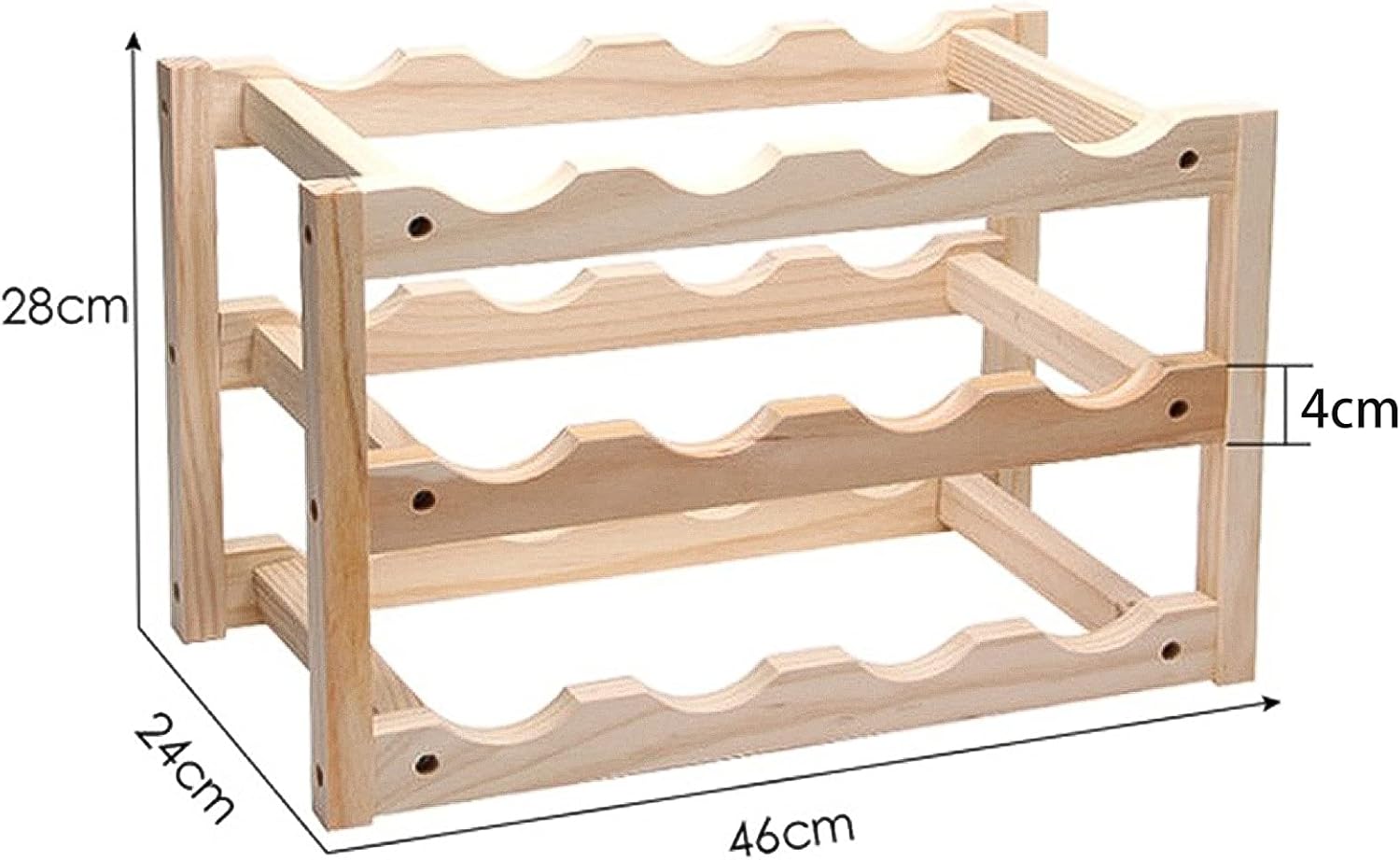 SYCARPET Stackable Wine Rack with 3 Layers