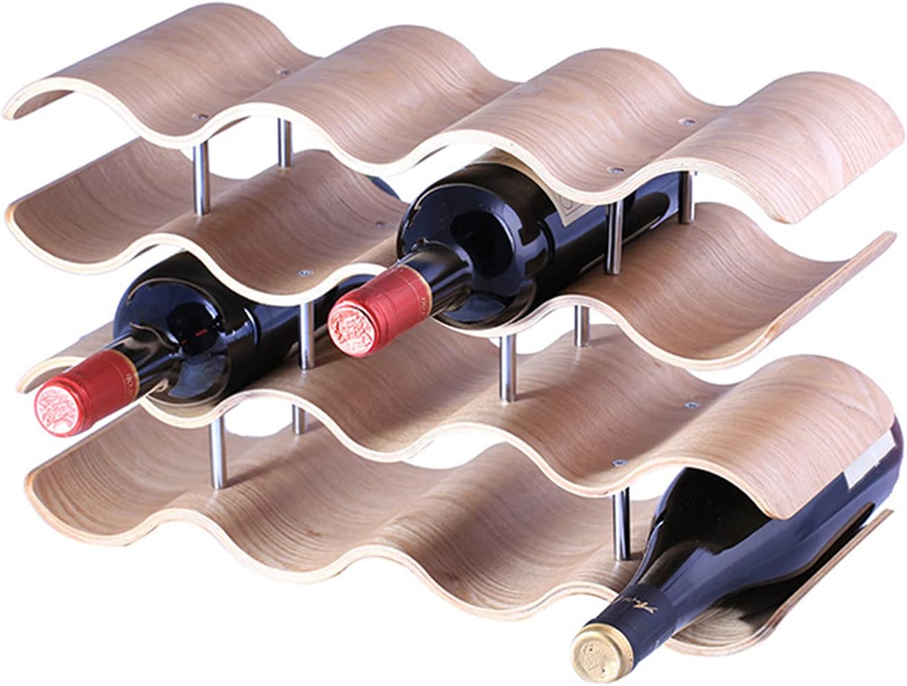 Stackable Wine Rack with 3 Layers for 12 Bottles
