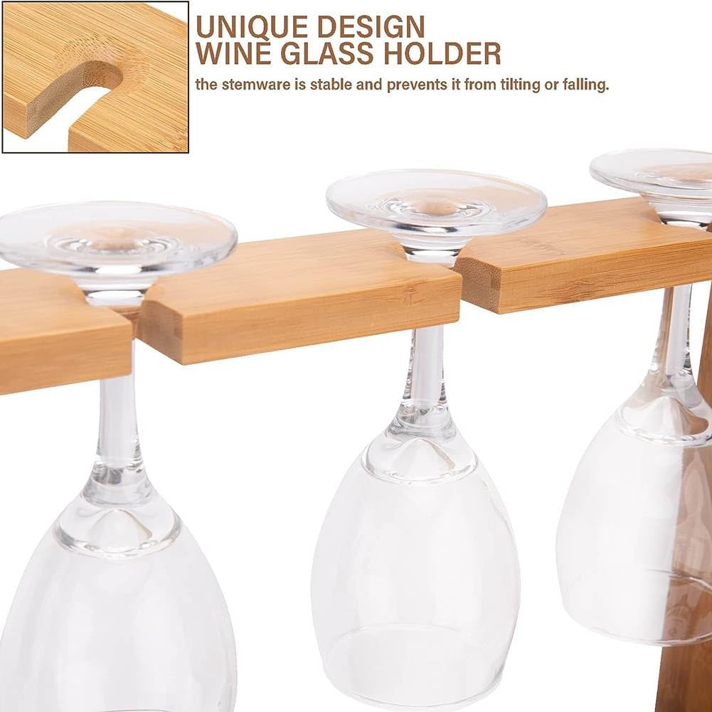 Etlegor Freestanding Wine Rack with Glass Holder