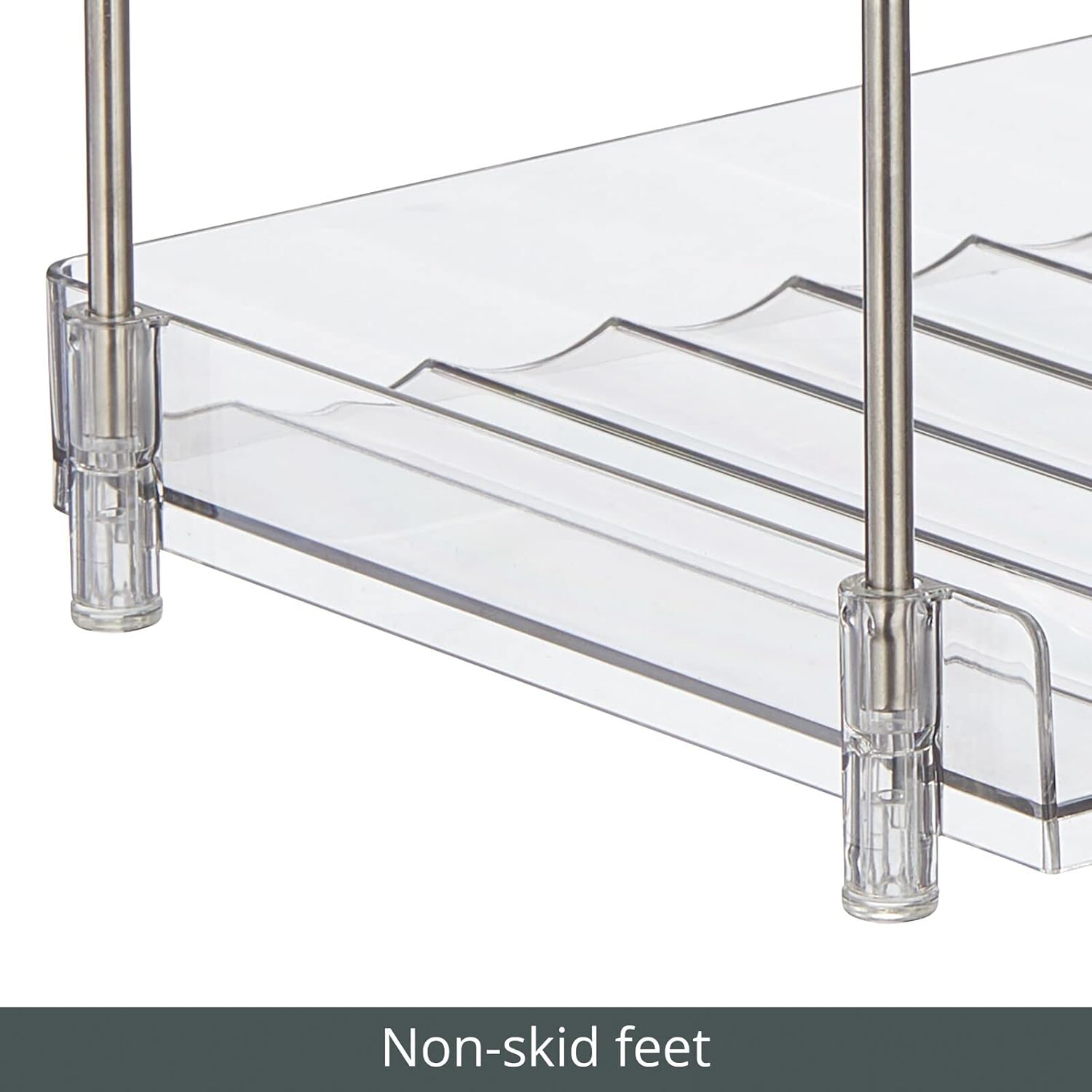 mDesign Free-Stand Stackable 2-Tier Beverage Rack