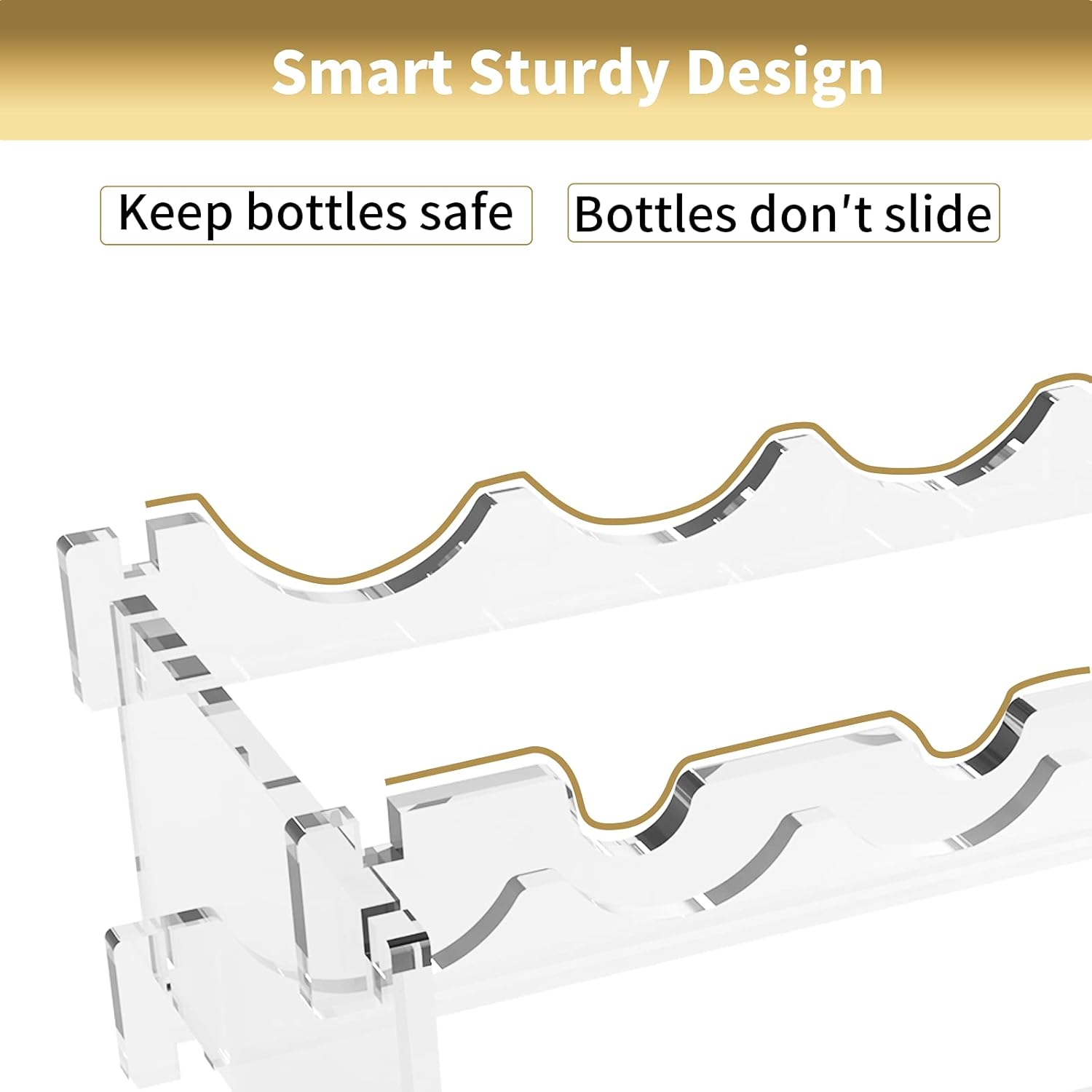 Foozet 8 Bottle Wine Rack Free Standing Transparent