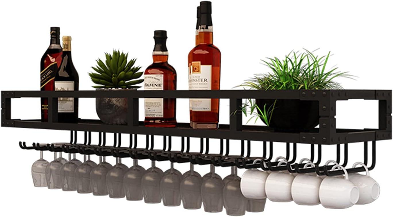 ZJDYDY Wall-Mounted Wine Rack - Space-Saving Wrought Iron Holder