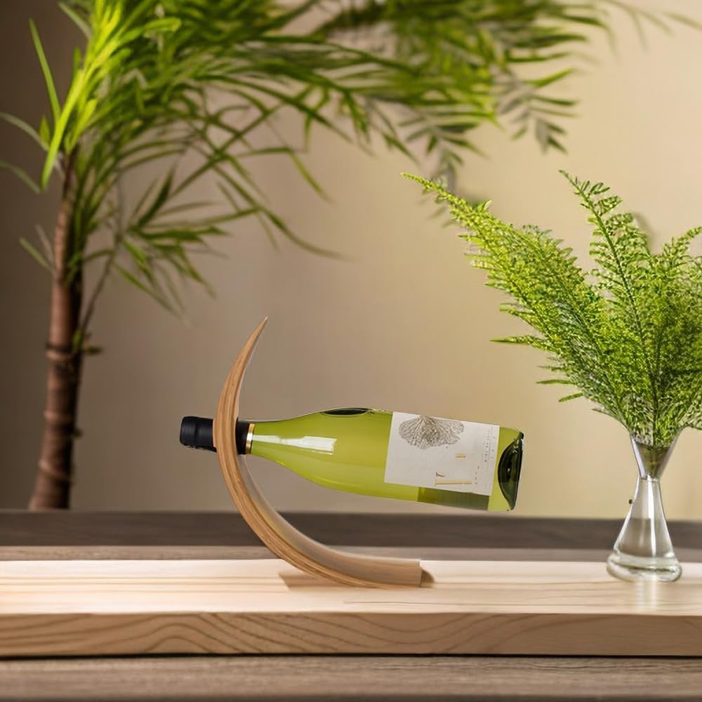 Single Wine Bottle Holder Bamboo Balancer 1