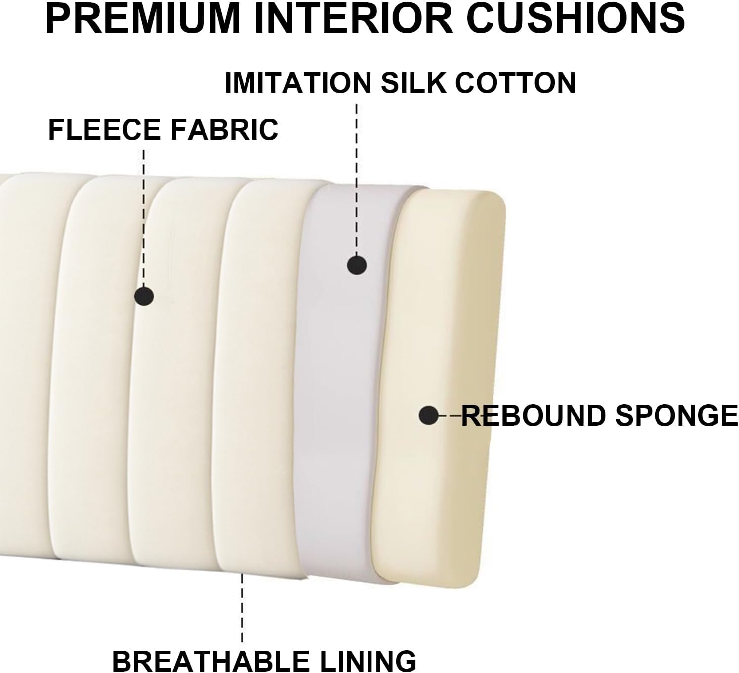 ZZYK Rectangle Upholstered Headboard Pillow for Bed