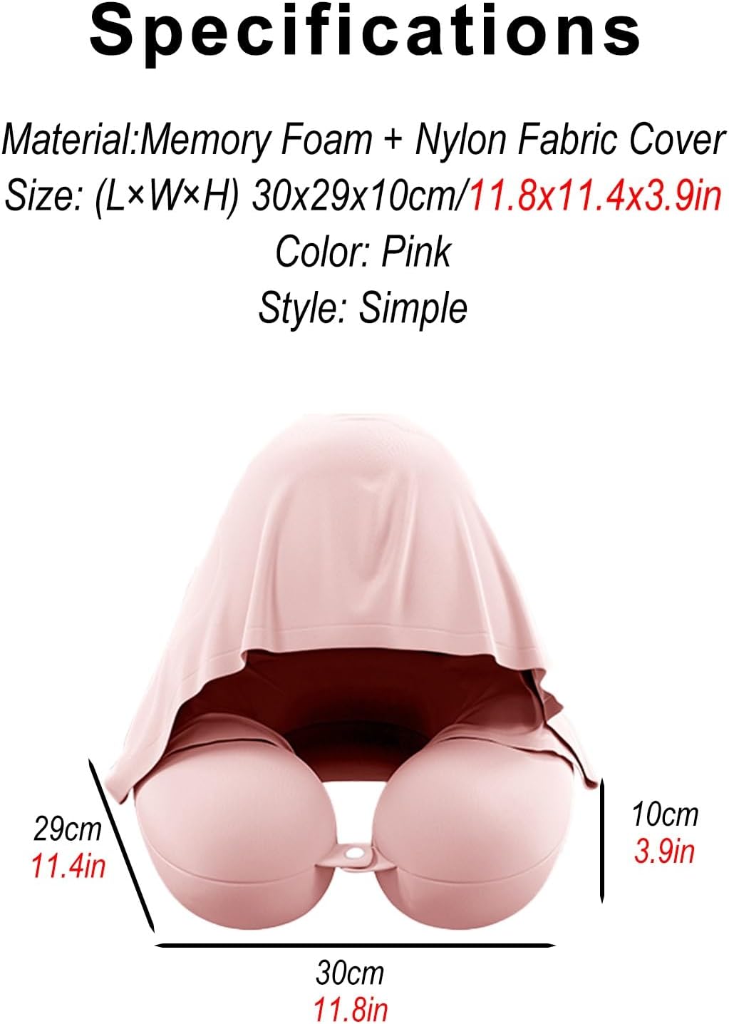 Neck Pillow with Shading Hood Breathable Fabric for Travel and Office