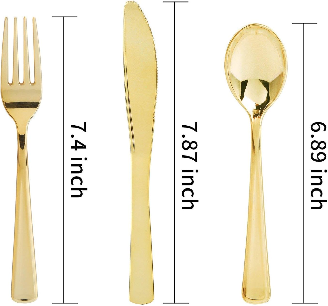 WDF 120 Pieces Gold Plastic Cutlery Set