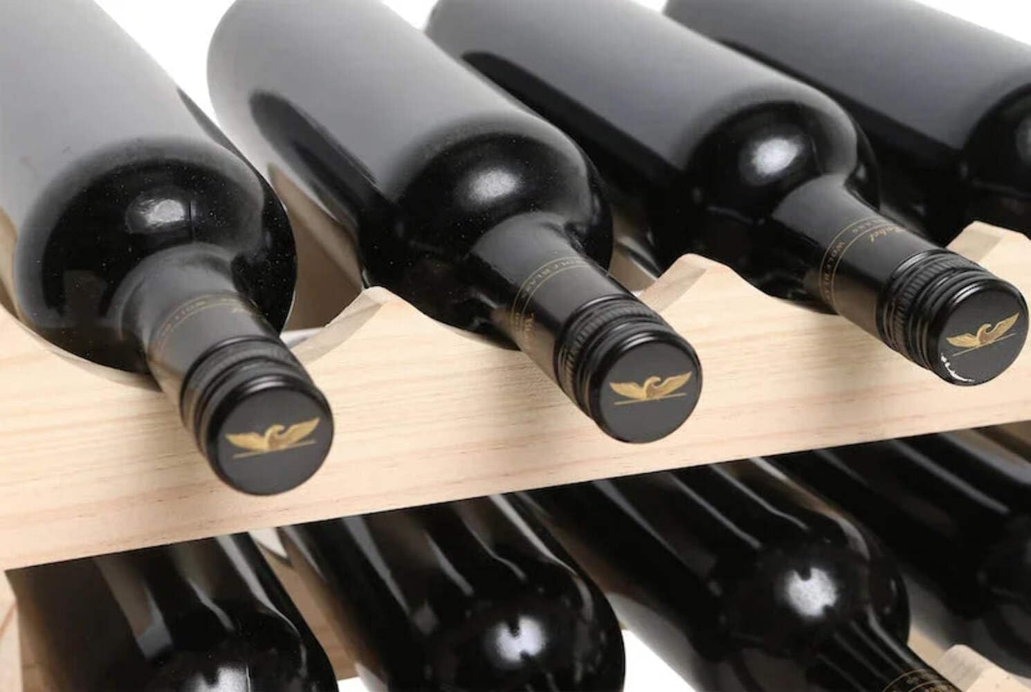 10 Bottle Wide Wine Rack Natural Pine