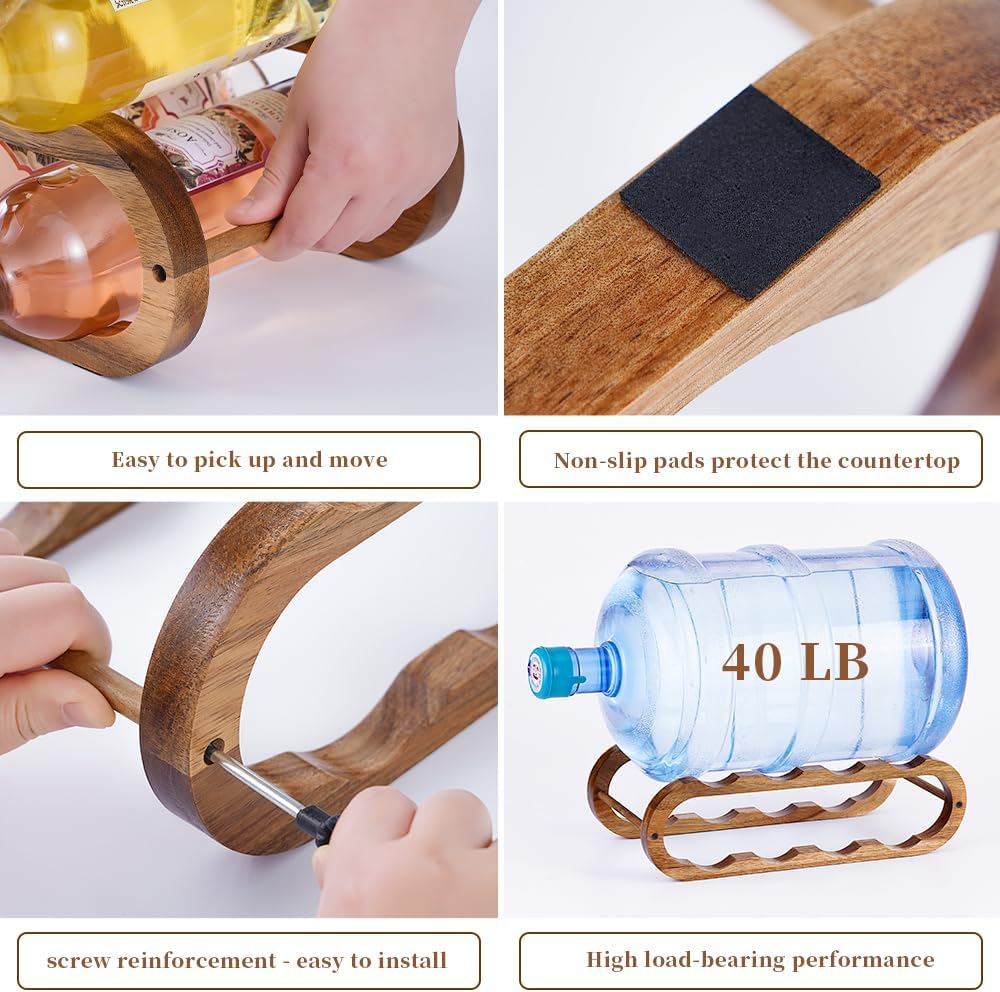 Aixboumo Wine Rack - 3 Pack with 2 Sizes Adjustable