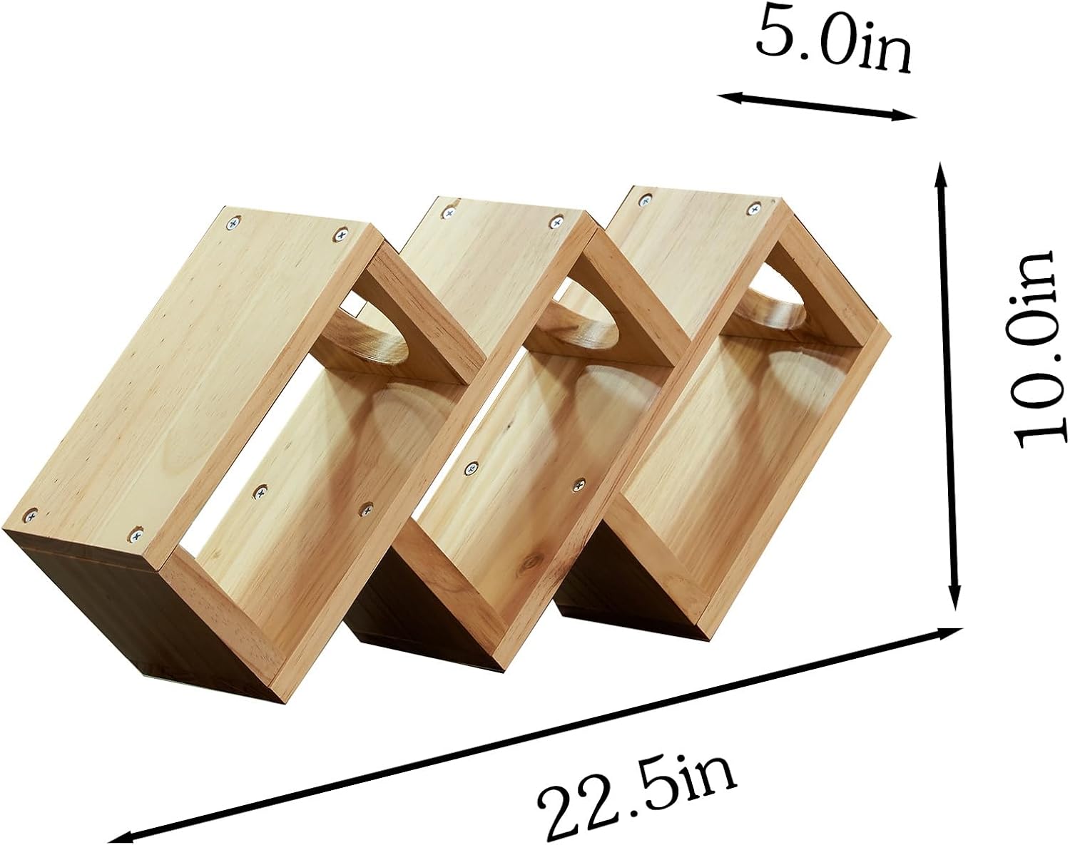 3 Bottle Pine Wood Wine Rack for Home Use