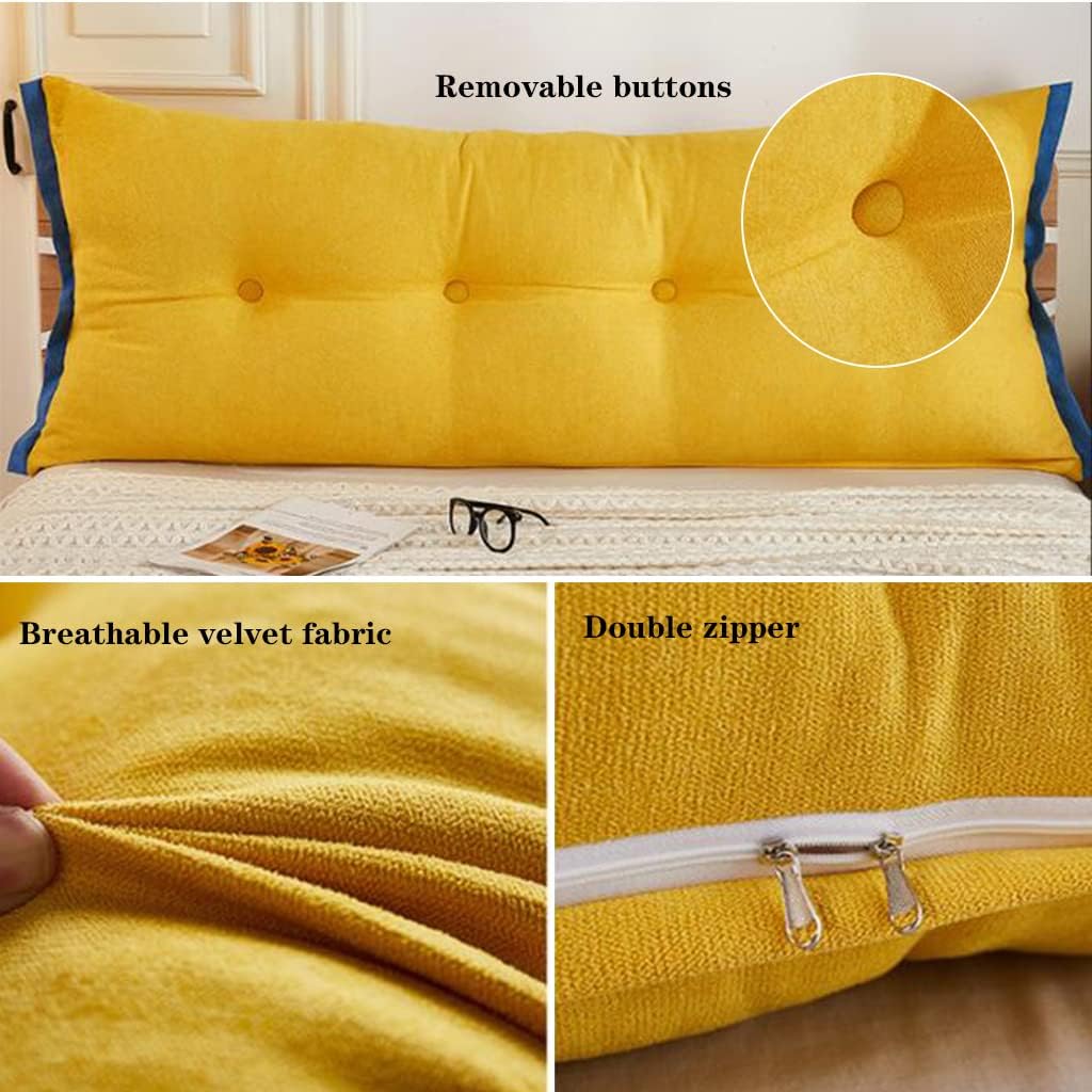 ZZYK Reading Support Pillow with Removable Cover Yellow 47