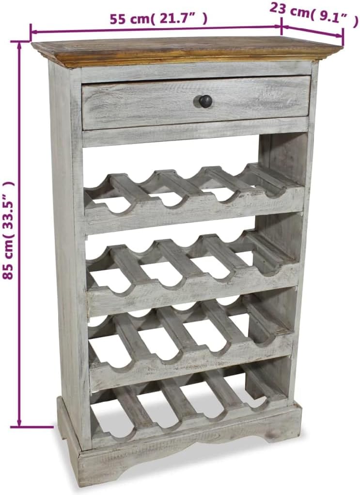 vidaXL Reclaimed Wood Wine Rack with Antique Style
