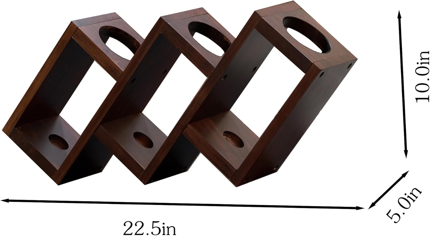 3 Bottles Wood Wine Rack - Solid Pine Storage Holder