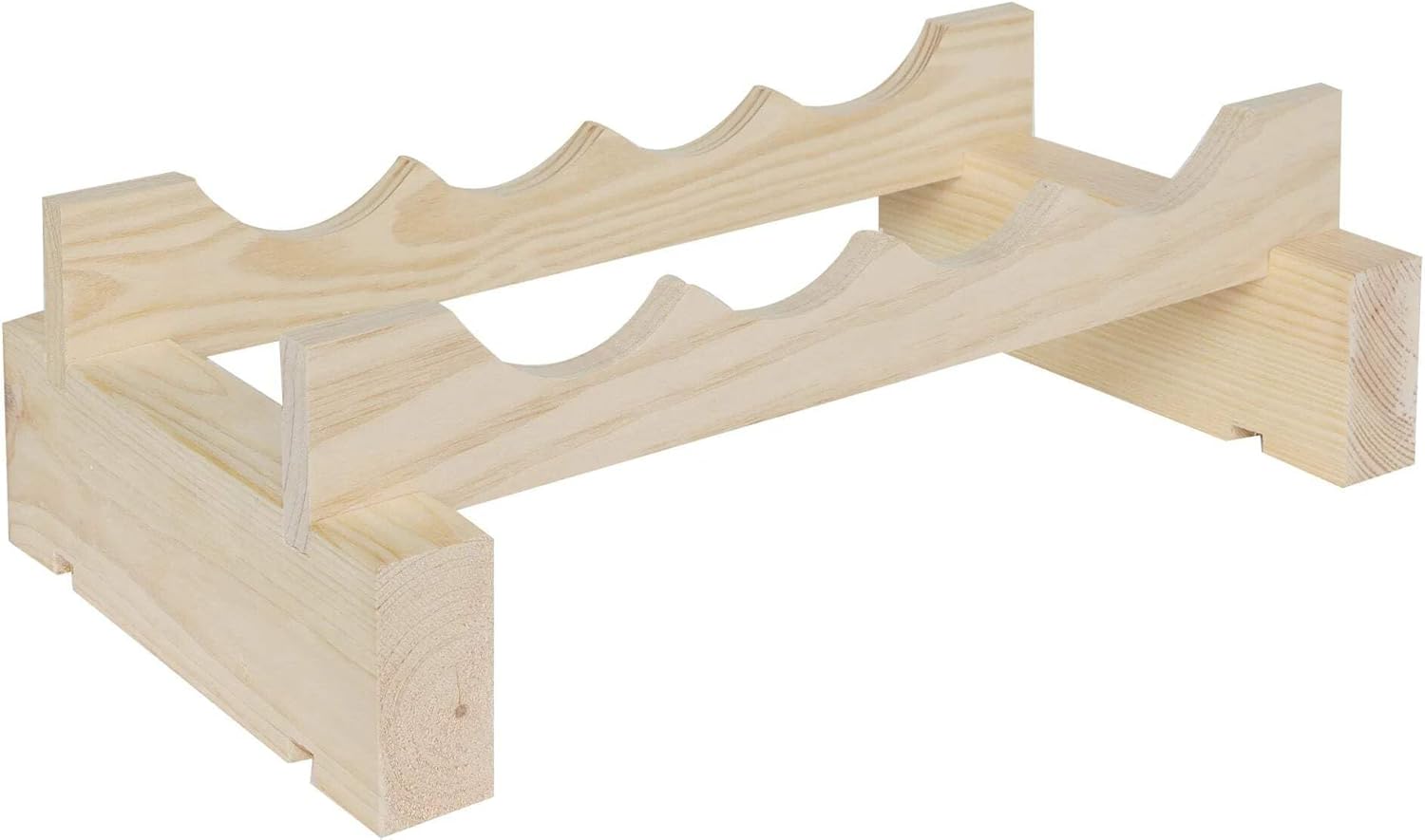 4 Bottle Wide Wine Rack Natural Pine
