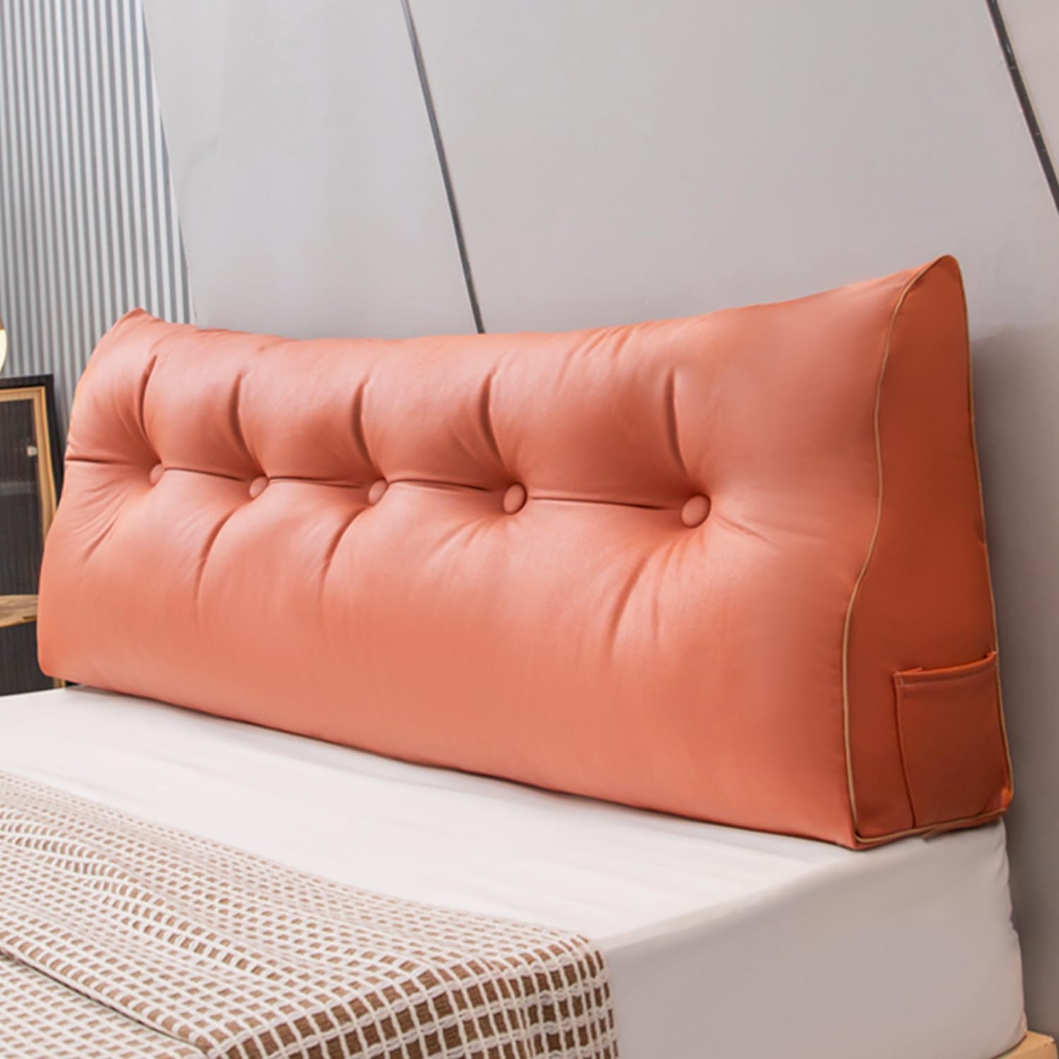 ZZYK Large Wedge Reading Pillow with Zippered Cover