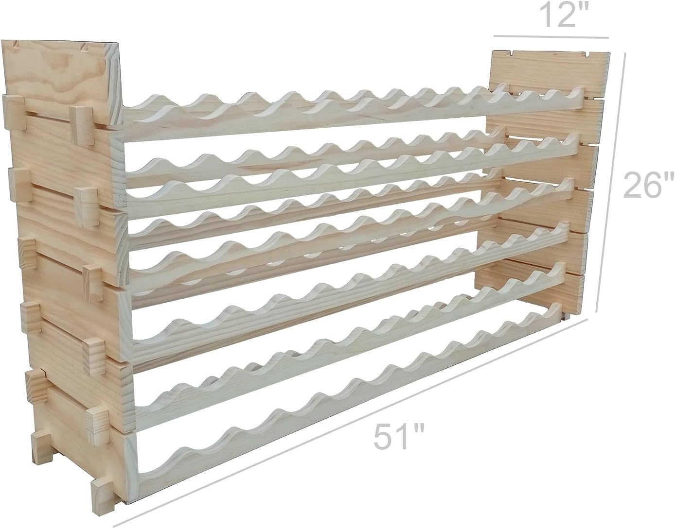 FixtureDisplays 51 X 12 X 26 Stackable Wine Rack