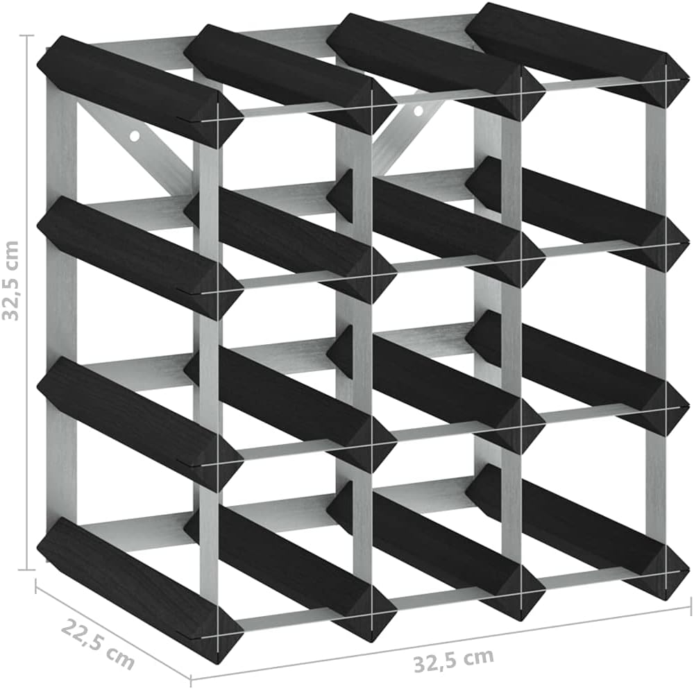vidaXL Elegant 12-Bottle Wine Rack - Rustic Design