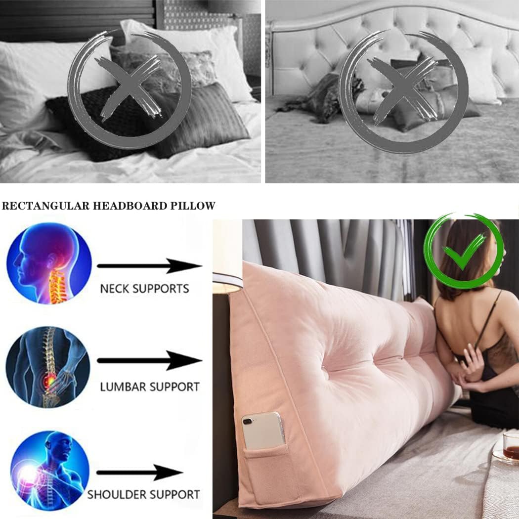 ZZYK Soft Reading Pillow with Headboard Support - Pink 314in