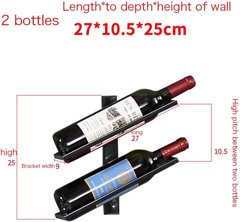 Wall-Mounted Wrought Iron Wine Rack - Stacked Design