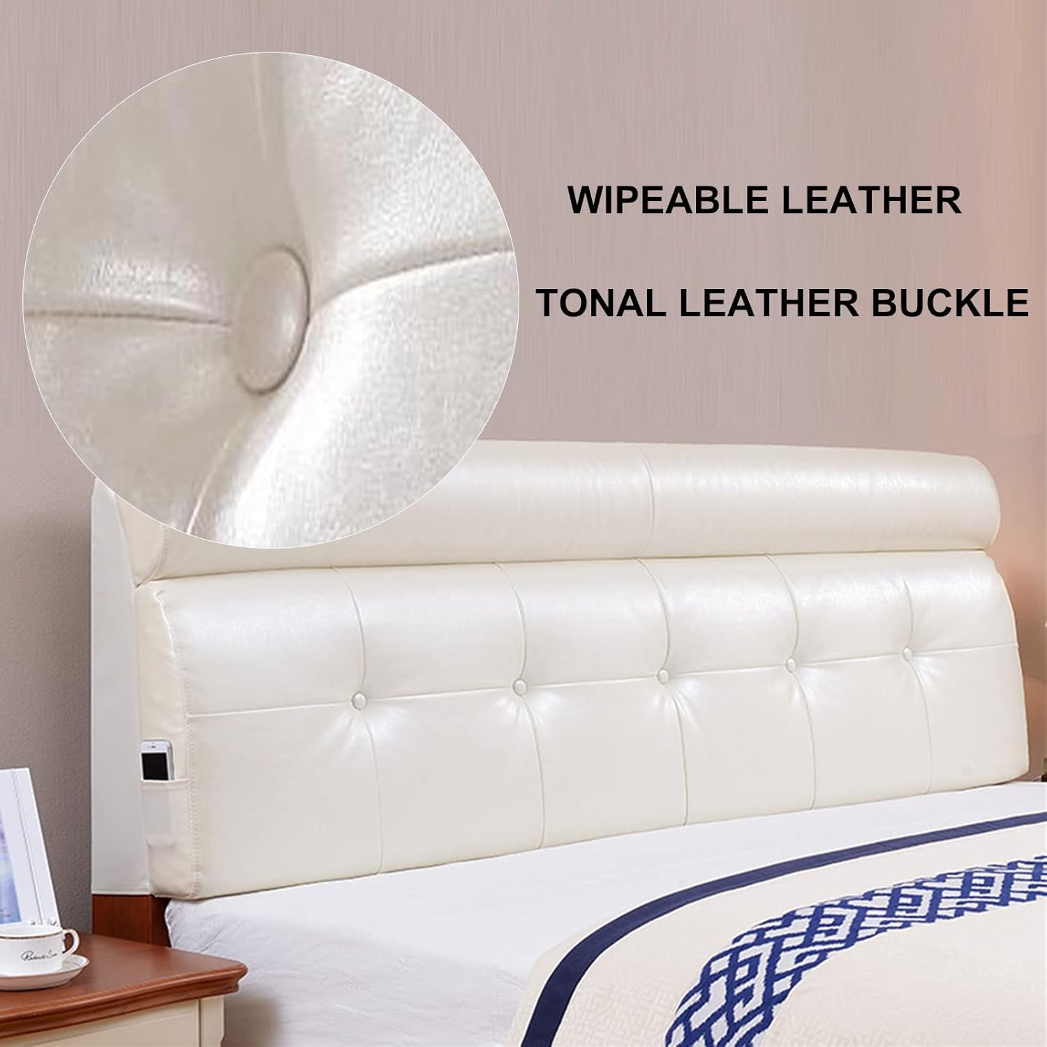 ZZYK Headboard Pillow Cushion Large Leather Back Support for Bed