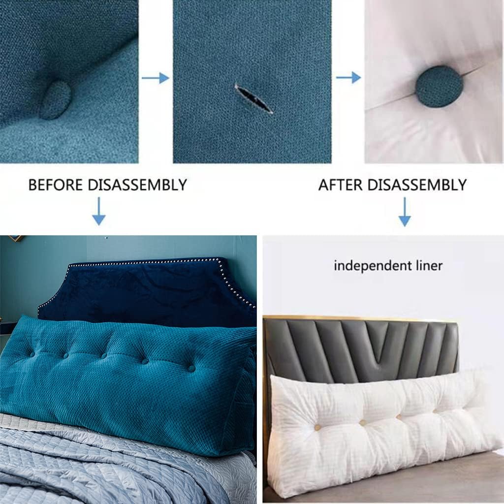 ZZYK 39inch Triangular Headboard Pillow with Removable Cover