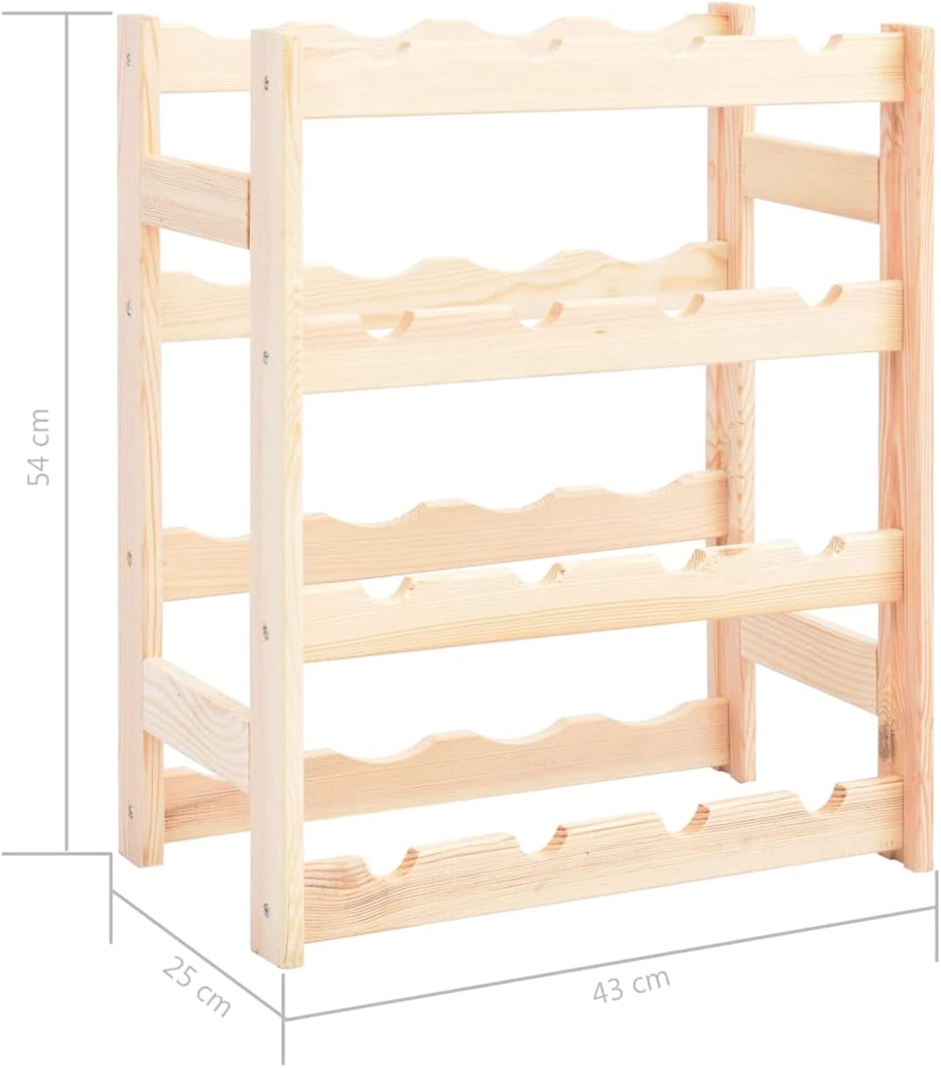 Gecheer Wooden Wine Rack 16 Bottles Freestanding