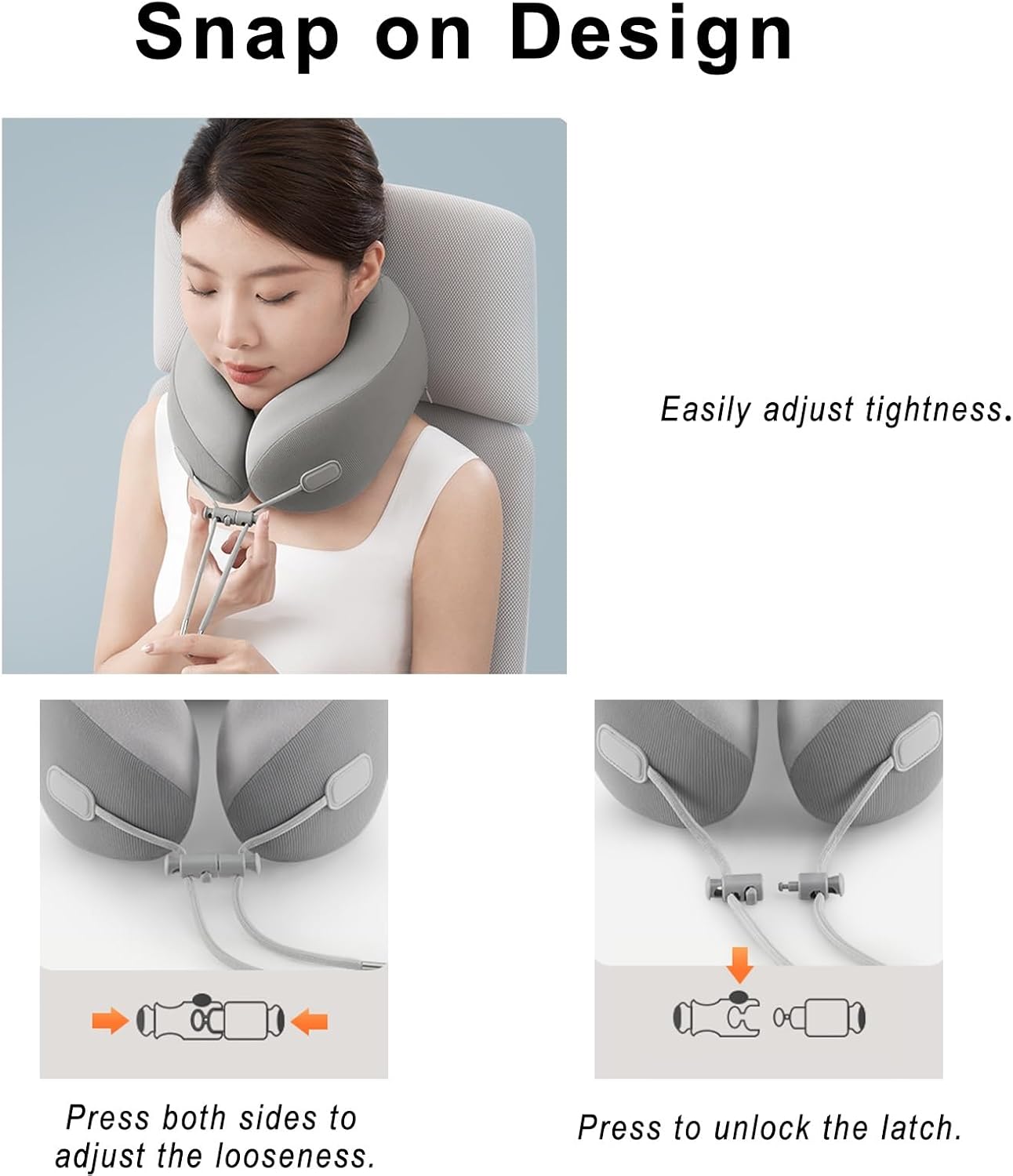 Travel Neck Pillow with Memory Foam and Adjustable Straps 1