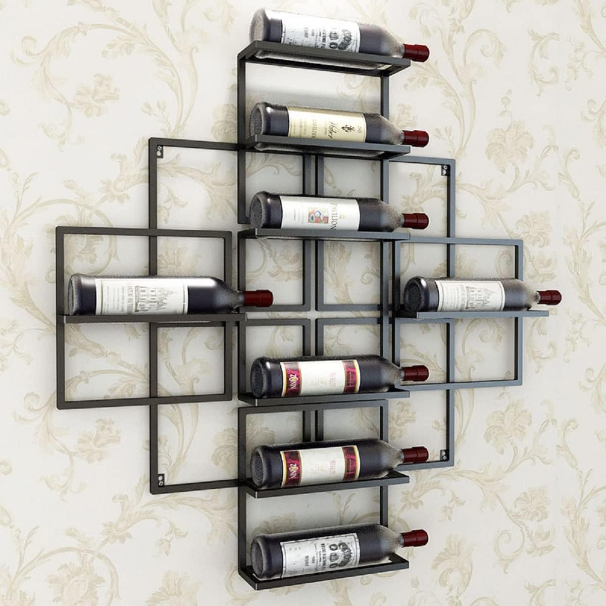 Gdrasuya10 8-Bottle Black Wall Wine Rack