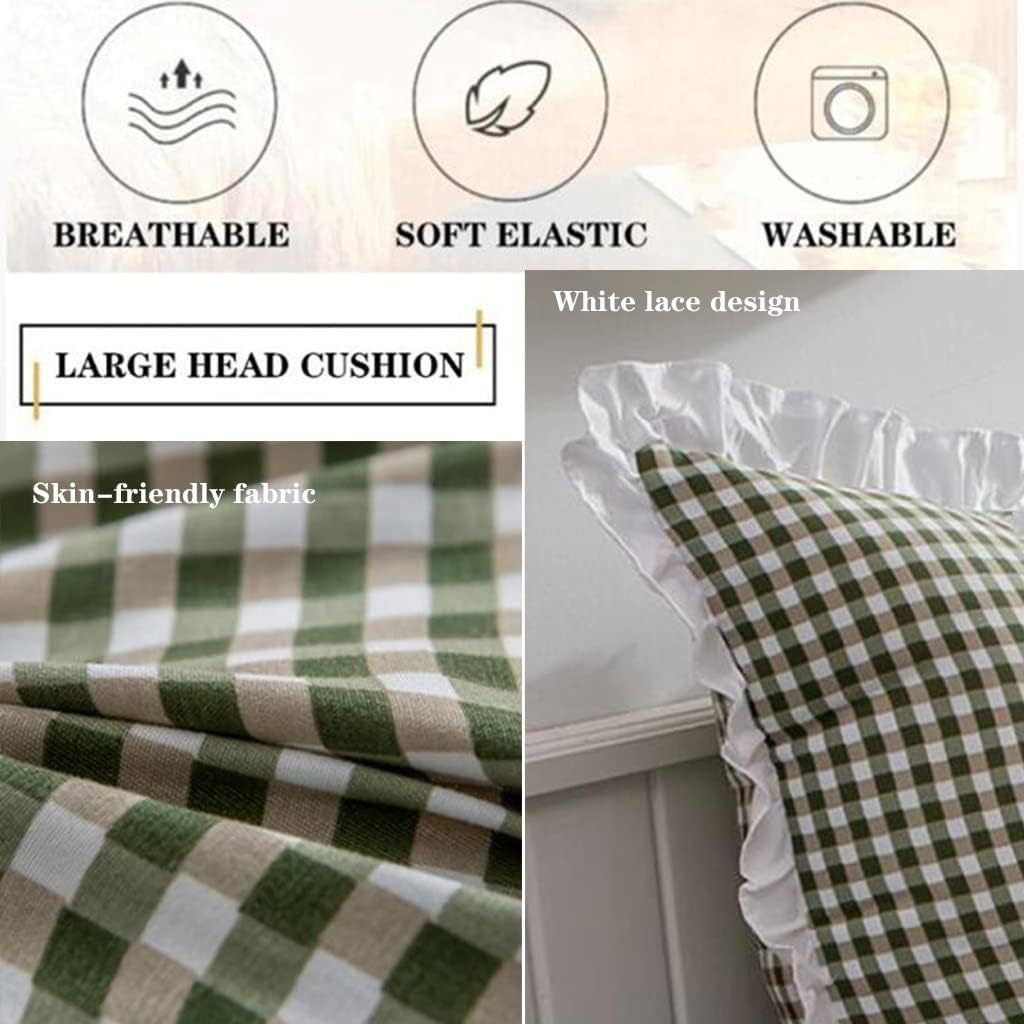 ZZYK Plaid Headboard Cushion with Removable Cover