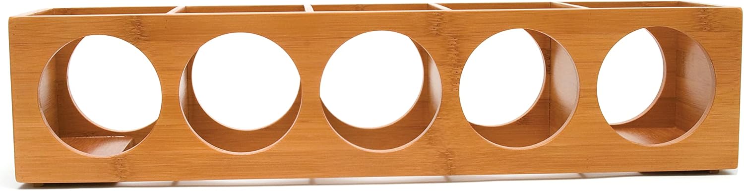 Bamboo Wood 5-Bottle Wine Rack Stackable Durable