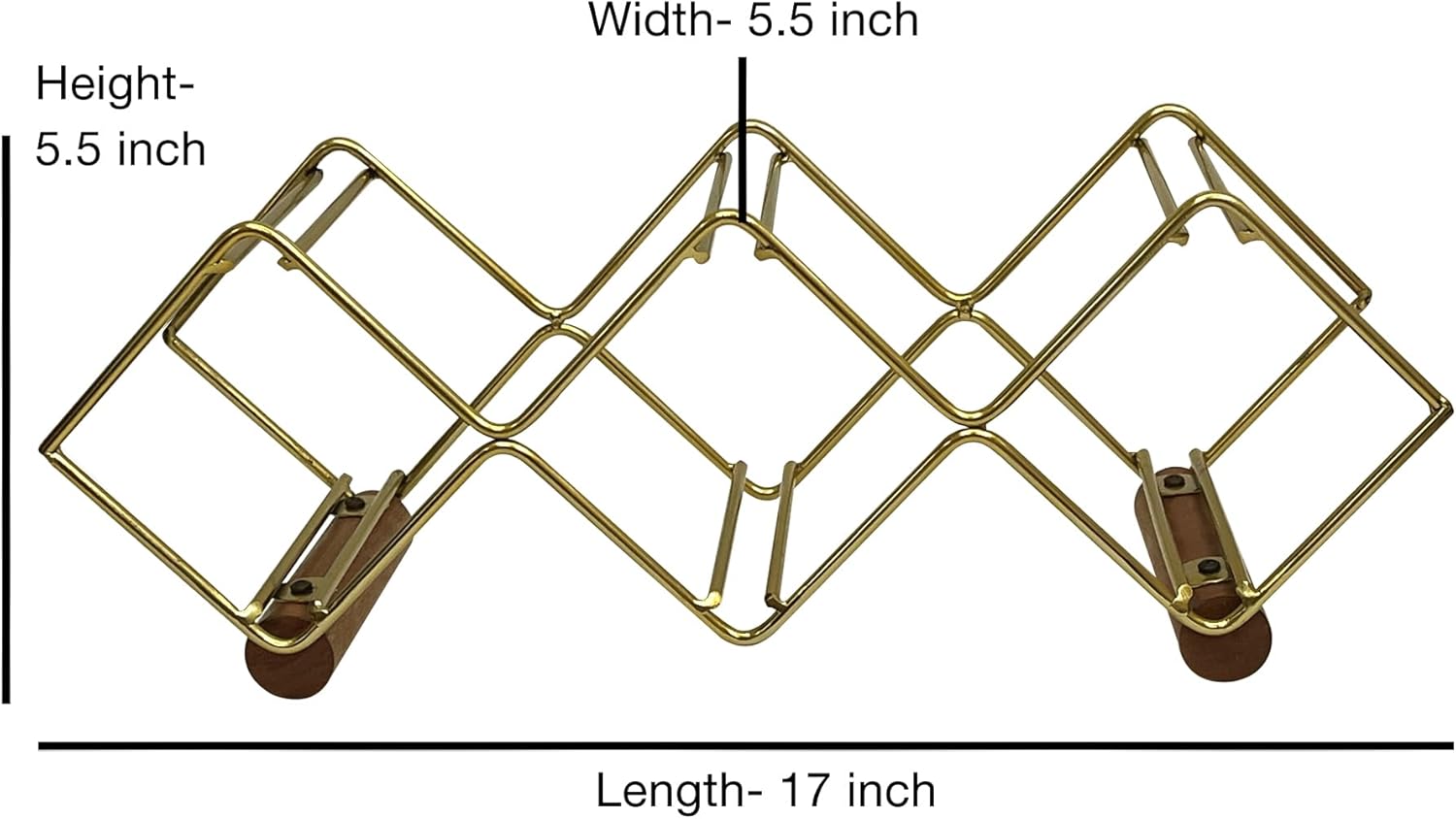 Nu Steel 5 Bottles Tabletop Wine Holder with Gold Finish 1