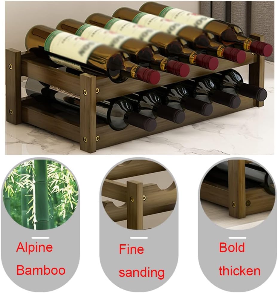 Modern Wooden Wine Rack Vertical Stackable Storage Stand