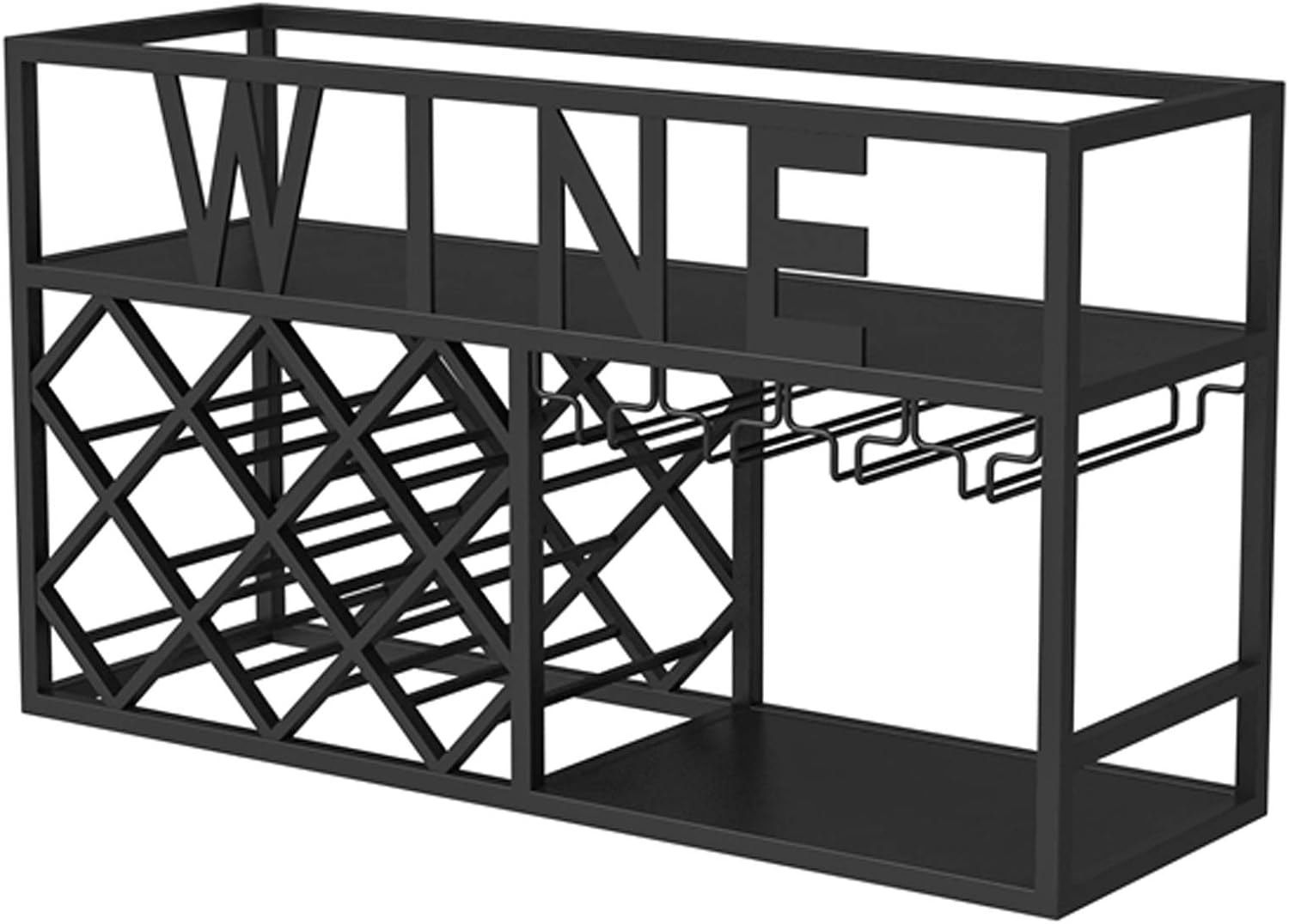 Double Freestanding Wine Racks Wall Mounted Cabinet