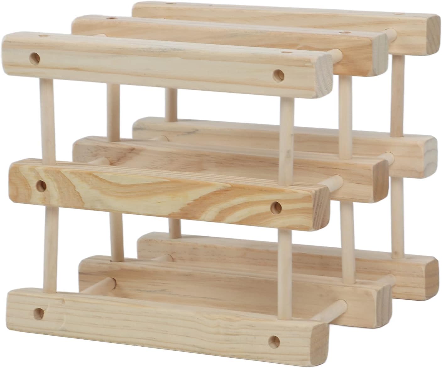 Asixxsix 6 Bottle Freestanding Wine Rack with 3 Tiers