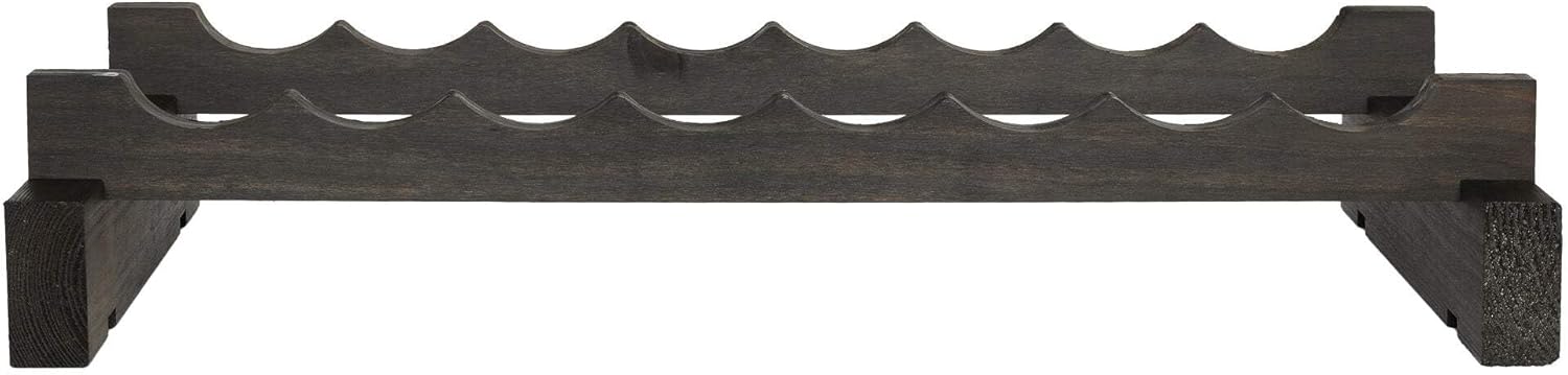 8 Bottle Wide Wine Rack Dark Stain 1