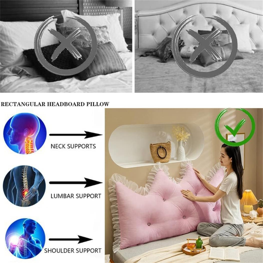 ZZYK Reading Pillow Large Backrest Bed Cushion Wedge Support Pink 47120cm Full